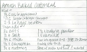 Amish Baked Oatmeal