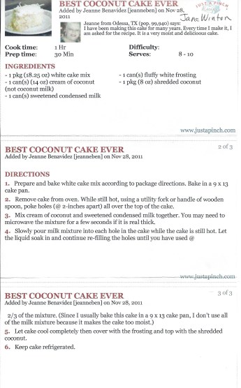 Best Coconut Cake ever-Winton