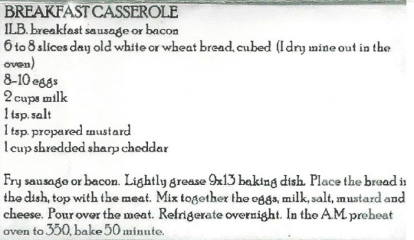 Breakfast Casserole-Angie