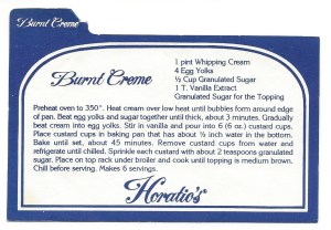 Burnt Creme-Horatios