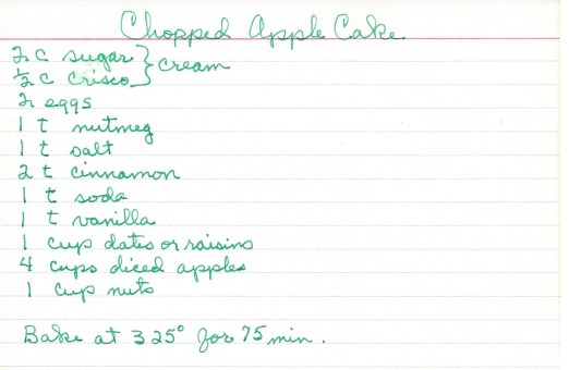Chopped Apple Cake-Grams