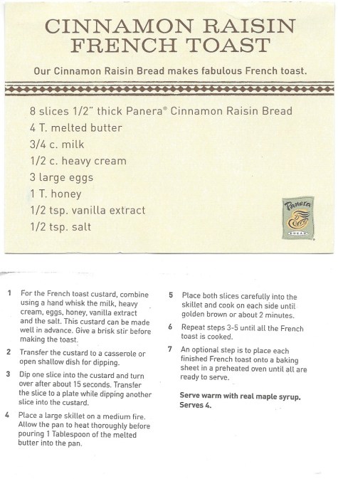 Cinnamon Raisin French Toast-Panera