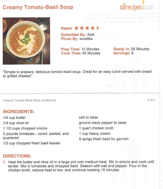 Creamy Tomato-Basil Soup