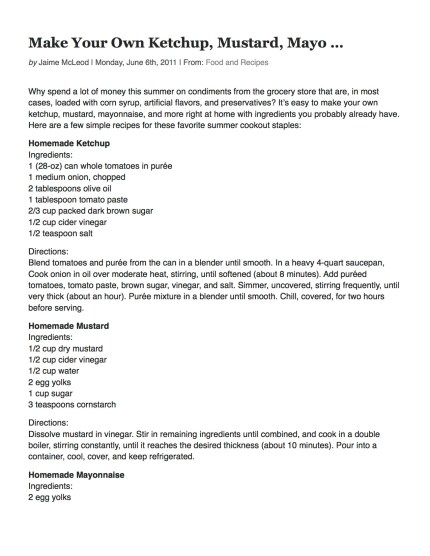 Make Your Own Ketchup