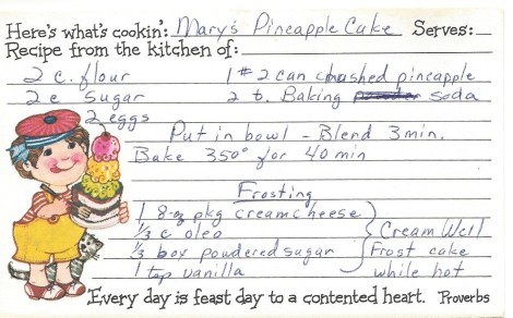 Mary's Pineapple Cake