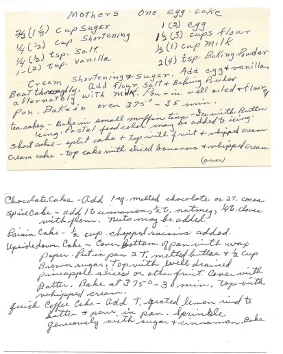 Mother's One Egg Tea Cakes