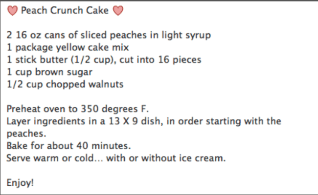Peach Crunch Cake