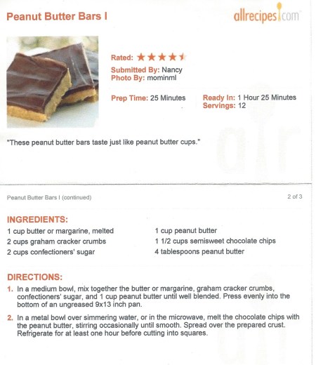 Peanut Butter Bars-Goobers-Kevin
