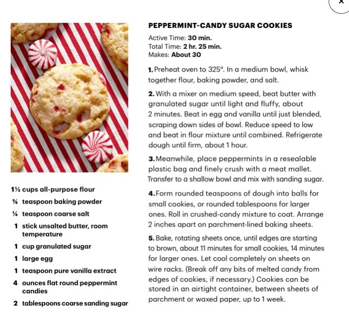 Peppermint Sugar Cookies