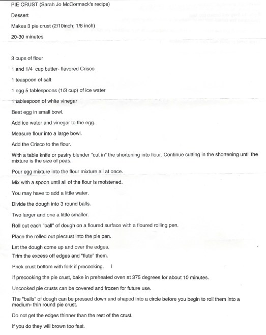 Pie Crust-Sarah Jo McCormack