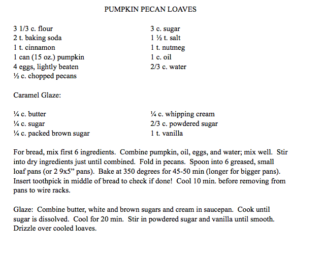 Pumpkin Pecan Loaves