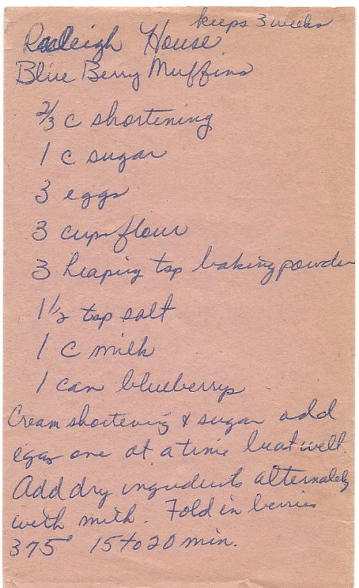 Raleigh House Blue Berry Muffins