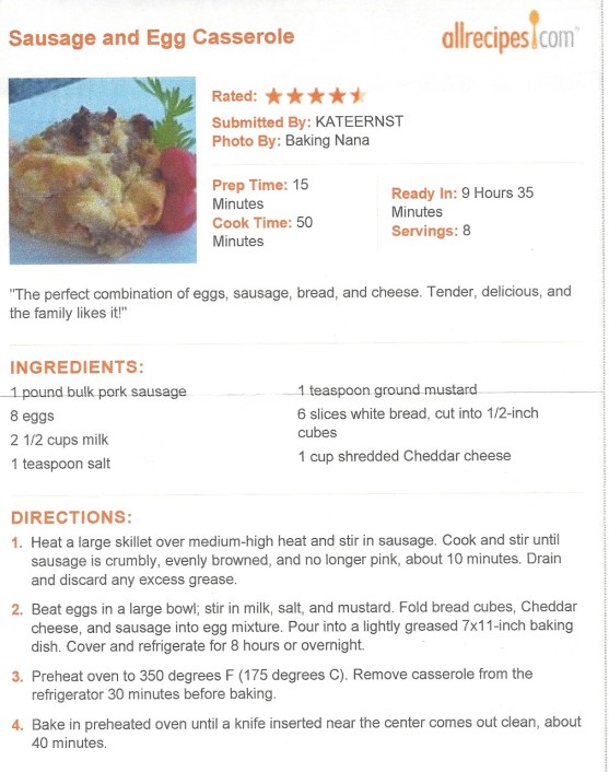 Sausage and Egg Casserole