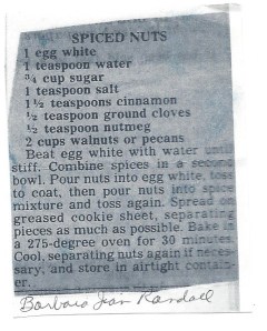 Spiced Nuts-Barbara Jean