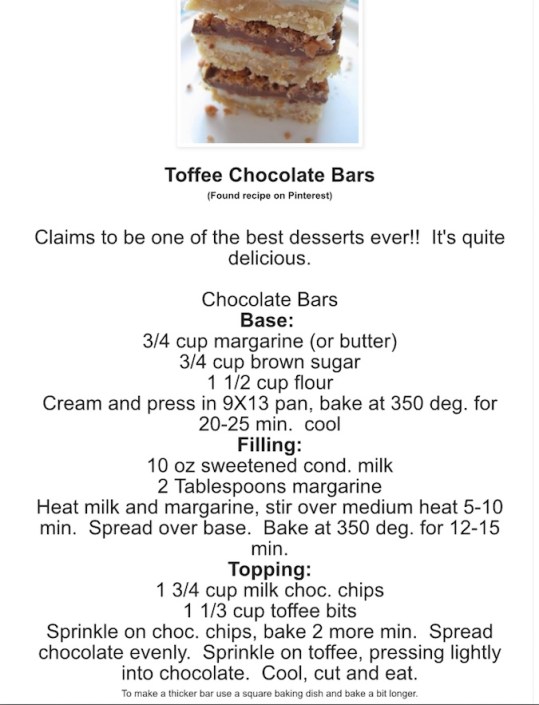 Toffee Chocolate BArs