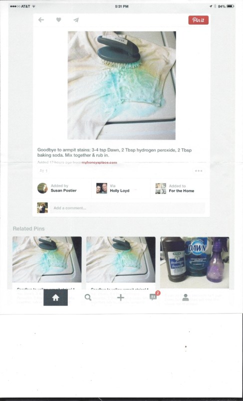 Underarm stain removal