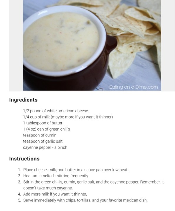 White cheese dip