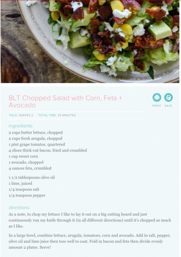 BLT Chopped Salad with Corn, Feta & Avocado
