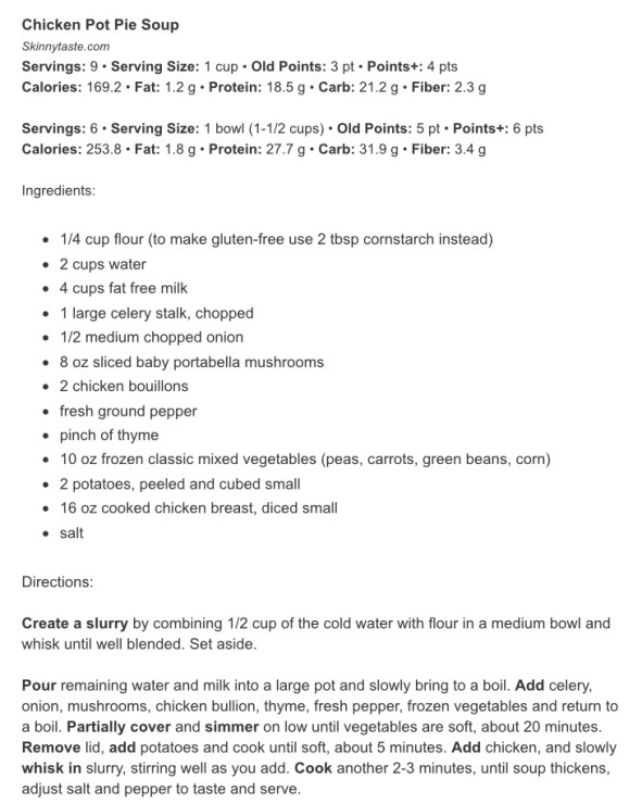 Chicken Pot Pie Soup