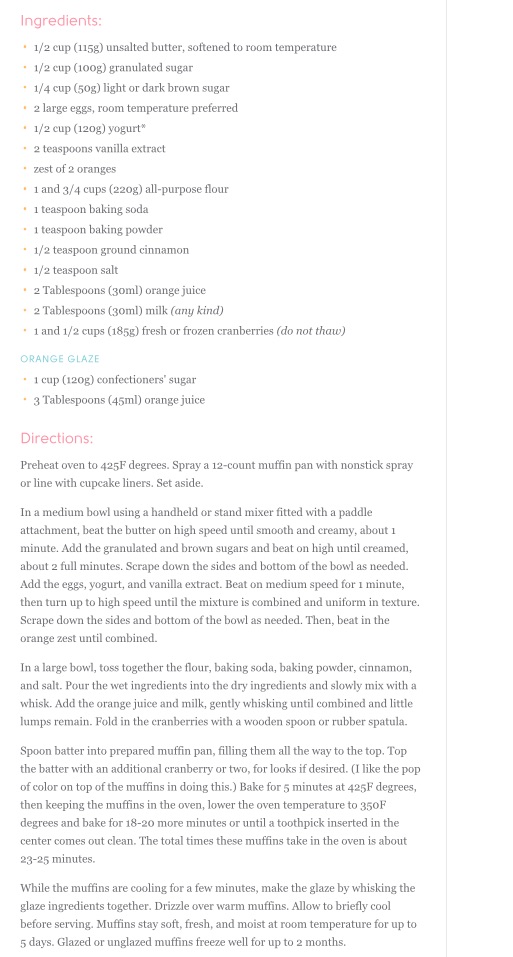 Cranberry Orange muffins