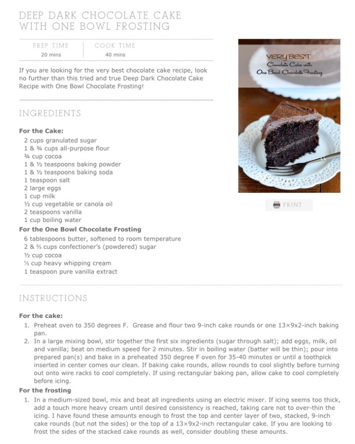 Deep Dark Chocolate Cake