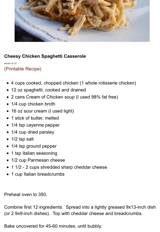 Cheesy Chicken Spaghetti